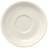 Libbey Porcelana Cream 4 1/4" Cream White Rolled Edge Porcelain Saucer - 36/Case