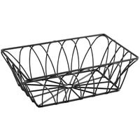 Tablecraft Petal Collection 9 inch x 6 inch x 2 1/2 inch Rectangular Wire Basket