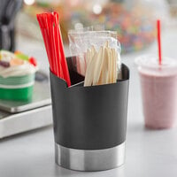 Straw Dispenser with Stainless Steel Lid, Clear Acrylic Straw Holder, 100  Striped Plastic Straws - Bed Bath & Beyond - 37129469