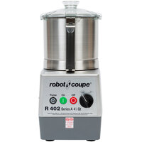 Robot Coupe R402A 2-Speed Combination Food Processor with 4.5 Qt. Stainless Steel Bowl, Continuous Feed & 2 Discs - 2 hp