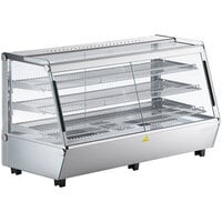ServIt HDM-48 48 inch Self / Full Service 3 Shelf Countertop Heated Display Case with Sliding Doors - 120V, 1800W