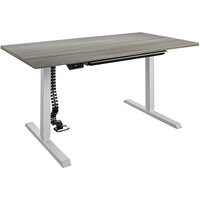 Bridgeport 64162BND 59 inch x 31 1/2 inch Gray Pro-Desk V-1 with Cable Spine and Tray