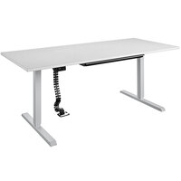 Bridgeport 64173BND 72 inch x 31 1/2 inch White Pro-Desk V-1 with Cable Spine and Tray