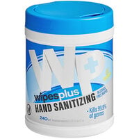 WipesPlus 240 Count Lemon Scent Alcohol Free Hand Sanitizing Wipes