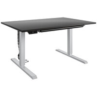 Bridgeport 64148BND 47 3/16 inch x 31 1/2 inch Black Pro-Desk V-1 with Cable Spine and Tray