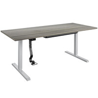 Bridgeport 64174BND 72 inch x 31 1/2 inch Gray Pro-Desk V-1 with Cable Spine and Tray