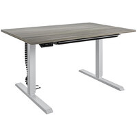 Bridgeport 64150BND 47 3/16 inch x 31 1/2 inch Gray Pro-Desk V-1 with Cable Spine and Tray