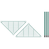 Regency 18 inch NSF Green Epoxy Triangle 2-Shelf Kit with 27 inch Posts