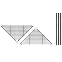 Regency 18 inch NSF Black Epoxy Triangle 2-Shelf Kit with 27 inch Posts