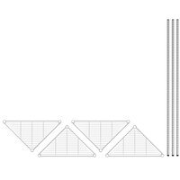 Regency 18 inch NSF Chrome Triangle 4-Shelf Kit with 64 inch Posts