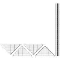 Regency 18 inch NSF Black Epoxy Triangle 4-Shelf Kit with 74 inch Posts
