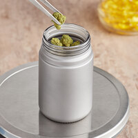 6 oz. Thick Wall Silver Glass Cannabis Jar - 80/Case