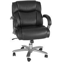 Safco Lineage Big & Tall Black Mid Back Leather Task Chair