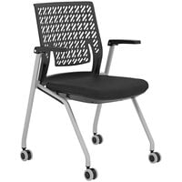 Safco Thesis Flex Black Training Chair with Arms - 2/Pack