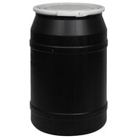 Eagle Manufacturing 1656BLK 55 Gallon Black Plastic Barrel Drum with Plastic Lever-Lock