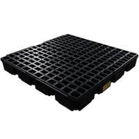 Eagle Manufacturing 1635BD 60.5 Gallon Black 4 Drum Modular Spill Containment Platform with Drain