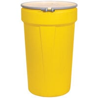 Eagle Manufacturing 1655MBRBG 55 Gallon Yellow Plastic Barrel Drum with 1/2 inch x 1 3/4 inch Bung Holes and Metal Bolt Ring
