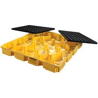 Eagle Manufacturing 1635D 60.5 Gallon Yellow 4 Drum Modular Spill Containment Platform with Drain