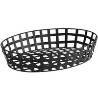 GET Enterprises Harvest Baskets 19 1/2" x 15" x 4" Black Iron Powder-Coated Oval Basket