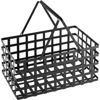 GET Enterprises Harvest Baskets 18" x 11 1/2" x 8 1/2" Black Iron Powder-Coated Rectangular Basket with Handles