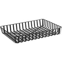 GET Enterprises Harvest Baskets 24" x 18" x 3 3/4" Black Iron Powder-Coated Rectangular Basket