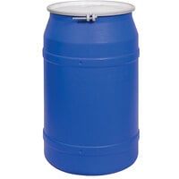 Eagle Manufacturing 1656MBBR 55 Gallon Blue Plastic Barrel Drum with Metal Bolt Ring