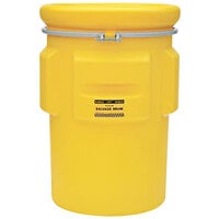 Eagle Manufacturing 1695 95 Gallon Yellow Salvage Plastic Barrel Drum with Metal Bolt Ring