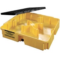 Eagle Manufacturing 1633D 15 Gallon Yellow 1 Drum Modular Spill Containment Platform with Drain