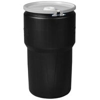 Eagle Manufacturing 1610MBKBR 14 Gallon Black Plastic Barrel Drum with 1/2 inch x 1 3/4 inch Bung Holes and Metal Bolt Ring