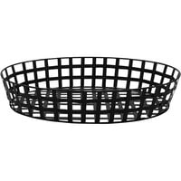 GET Enterprises Harvest Baskets 24" x 18" x 4 1/2" Black Iron Powder-Coated Oval Basket