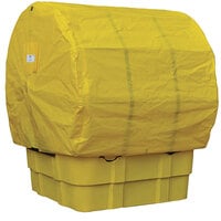Eagle Manufacturing 400 Gallon Yellow IBC Container Unit with Polyethylene Platform and Soft Top Cover 1683STC