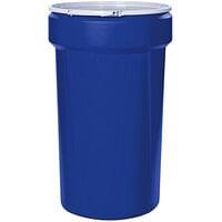 Eagle Manufacturing 1655B 55 Gallon Blue Plastic Barrel Drum with Plastic Lever-Lock