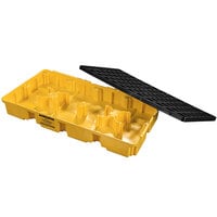 Eagle Manufacturing 1632D 30 Gallon Yellow 2 Drum Modular Spill Containment Platform with Drain
