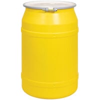 Eagle Manufacturing 1656MBRBG 55 Gallon Yellow Plastic Barrel Drum with 2 inch x 2 inch Bung Holes and Metal Bolt Ring