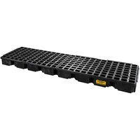 Eagle Manufacturing 1647BD 60.5 Gallon Black 4 Drum Modular Spill Containment Platform with Drain and In-Line Platform