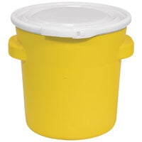 Eagle Manufacturing 20 Gallon Short Yellow Plastic Barrel Lab Pack Drum with Plastic Lever-Lock and Side Handles 1652