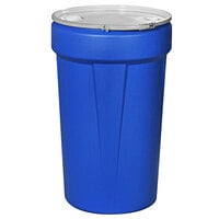 Eagle Manufacturing 1655MBBG 55 Gallon Blue Plastic Barrel Drum with 1/2 inch x 1 3/4 inch Bung Holes and Metal Lever-Lock