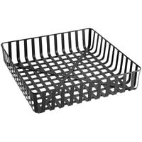 GET Enterprises Harvest Baskets 18" x 18" x 3 3/4" Black Iron Powder-Coated Square Basket