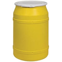 Eagle Manufacturing 1656 55 Gallon Yellow Plastic Barrel Drum with Plastic Lever-Lock