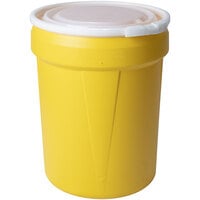 Eagle Manufacturing 1601 30 Gallon Yellow Plastic Barrel Drum with Plastic Lever-Lock