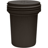 Eagle Manufacturing 1600SLBRN 30 Gallon Brown Lab Pack Plastic Barrel Drum with Screw-On Lid