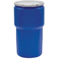 Eagle Manufacturing 1610MBBG1 14 Gallon Blue Plastic Barrel Drum with 1/2 inch x 1 3/4 inch Bung Holes and Metal Lever-Lock
