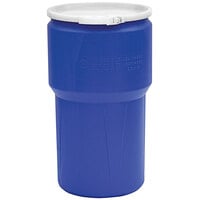 Eagle Manufacturing 1610B 14 Gallon Blue Plastic Barrel Drum with Plastic Lever-Lock