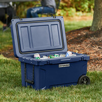 CaterGator CG45NVW Navy 45 Qt. Mobile Rotomolded Extreme Outdoor Cooler / Ice Chest