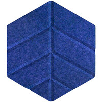Versare SoundSorb 12 inch Blue Beveled Wall-Mounted Acoustic Leaf Hexagon 78205504