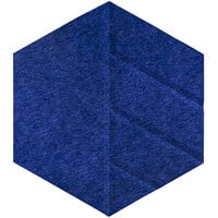 Versare SoundSorb 12 inch Blue Beveled Wall-Mounted Acoustic Skyway Hexagon 78205604