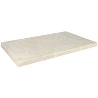 American Tables & Seating 30 inch x 45 inch Rectangular White Faux Marble Super Gloss Resin Table Top