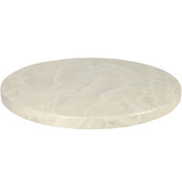 American Tables & Seating 36 inch Round White Faux Marble Super Gloss Resin Table Top