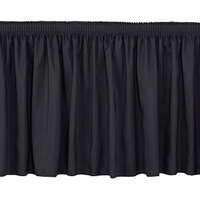 National Public Seating SS8-96 Black Shirred Stage Skirt for 8 inch Stage - 7 inch x 96 inch