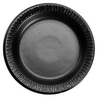 Dart 6PBQR Quiet Classic 6" Black Laminated Round Foam Plate - 1000/Case